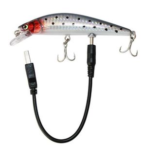 USB recargable LED Twitching Fish Lure Electric Electric Lifelike Vibrate Fishing señora Triple Reble Hook Ceba de pesca El24874733