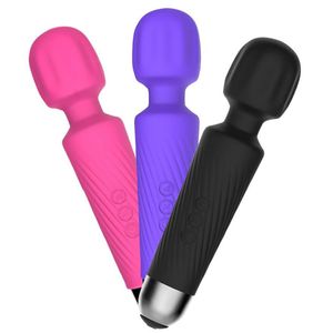 USB Rechargeable Magic Body Wand Massager 20 Strong Vibration and 8 Speed Patterns Wand Massager Vibrator