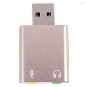 Tarjeta de sonido USB 7,1 externa a Jack, adaptador de auriculares de 3,5 Mm, micrófono de Audio estéreo para Pc, ordenador y portátil