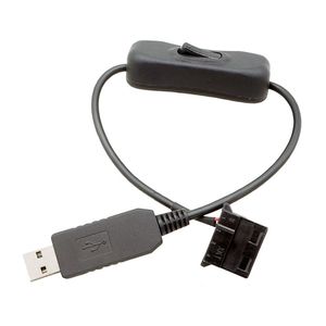 Câble adaptateur d'alimentation de ventilateur Molex USB à 4 broches avec interrupteur marche/arrêt entrée 5 V vers sortie 12 V cordon de connecteur pour châssis d'ordinateur boîtier d'ordinateur de bureau ventilateur de refroidissement