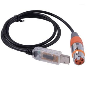 Cable adaptador de interfaz USB a DMX 3/6/10/12 pies de longitud Luz de escenario PC DMX512 Controlador Dimmer DMX Cable de conversión de señal USB1