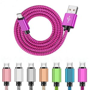 Cable USB tipo C de 2 metros, Cable vaquero de cobre de carga rápida 2A, Cable de datos para teléfono móvil, Cable de 6 colores para teléfono Android