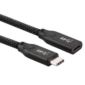 Cable de extensión USB tipo C (2 pies/0,6 m), Thunderbolt 3 USB 3.1 tipo C carga rápida 4K HD Video transferencia de audio sincronización de datos cable extendido compatible