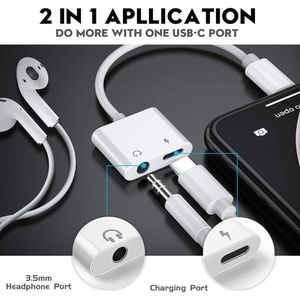 USB TIPO C A 3,5 mm Auriculares AUX adaptador AUX para Huawei P40 5G Xiaomi MI 8 9PRO SAMSUNG NOTA 20 S21 USB-C Cargando Jack Convertidor de audio