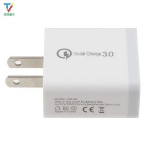 Adaptateur chargeur mural USB QC3.0 Charge rapide US Plug pour Samsung S9 Xiaomi Mi Mix 3 Charge rapide pour Huawei 300 pcs/lot