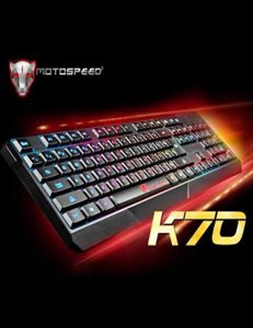 Teclado de juego de jugadores con cable USB K70 ergonómico 7 LED Colorida Backlight alimentada para la computadora portátil de escritorio Teclado Gamer253Z5448953