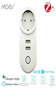 Prise USB sans fil EU ZigBee30 Smart Things App Télécommande Dual Echo Plus Commandes vocales Fonctionne avec Alexa Google Home4726817