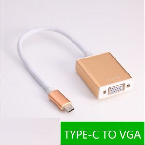 Câble adaptateur USB3.1 Type-C vers VGA Convertisseur de transfert vidéo USB-C mâle vers VGA femelle 1080P pour Macbook