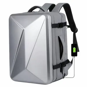 Sac à dos de grande capacité USB Sac de banlieue à coque rigide pour ordinateur portable Fi 17 pouces Sac d'ordinateur ABS Matériel Voyage Valise étanche F7AZ #