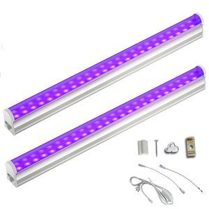 UV Led T5 Barra de luz integrada Luces de tira de luz montadas 5W 10W 15W 20W 25W Tiras Tubo Resplandor en la oscuridad Iluminación para fiestas resplandecientes Dormitorio Póster Pinturas oemled