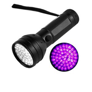 Torches UV 51 LED Éclairage portable 395nm Tache d'urine pour animaux de compagnie Argent fluorescent Punaises de lit Détecteur de fuites de minéraux, etc. 3 piles AA non incluses oemled