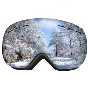 UV400 Anti-Fog Double Calers Ski Goggles Big Lens Ski Mask Glasses Skiing Snowboard Mirror Polarize Polarize Goggles for Men 231221