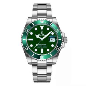 Montre de luxe Date Designer de mode de luxe montres plongeur haut de gamme hommes vert fantôme plongée en acier inoxydable calendrier de bande mécanique automatique