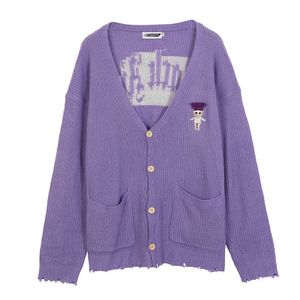 V-Col V-Col Purple Winter Femme Design Fashion Top à manches longues Corée du Sud Tendance de la mode de rue 210602