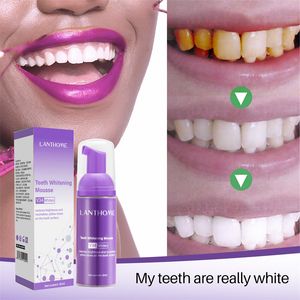 Le correcteur de couleur de mousse de blanchiment des dents V34 élimine et une haleine fraîche nettoie les taches de blanchiment des dents dentifrice d'hygiène buccale