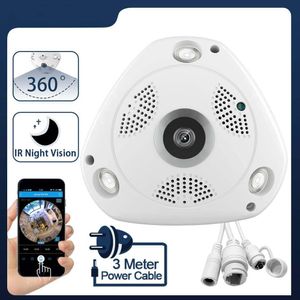 V380 cámara WiFi de 360 grados IP ojo de pez panorámica 1080P WIFI CCTV 3D VR Video Audio monitoreo remoto del hogar cámara de seguridad CCTV