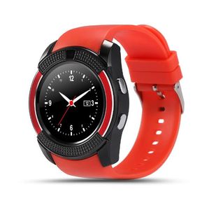 Bracelet de montre intelligente V8 avec caméra 0.3M SIM IPS HD montres à affichage circulaire complet pour système Android avec télécommande de boîte