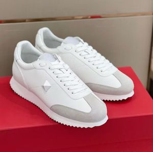 Valentin Sneakers Best Quality Luxury Brand Men Runner Chaussures Suede en cuir noir Blanc White Walking Comfort Run Sports Trainers Shoe EU38-46