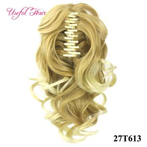 Belleza de San Valentín Cola de caballo clip de garra extensión de cabello Colas de caballo cortas Pelo sintético rizado Cola de caballo Postizo Garra Cola de caballo para bla5217175