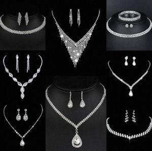 Ensemble de bijoux en diamant de laboratoire précieux, collier de mariage en argent sterling, boucles d'oreilles pour femmes, bijoux de fiançailles, cadeau k4m8 #