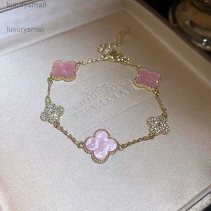 van clover bracelet trèfle rose haut de gamme délicat artisanat floral décorations multicouches mode lumière luxe niche cadeaux