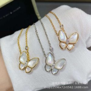 Van Clover Gold High Edition Fancy Butterfly Collier Free French French White Fritillaria Pendant Rose Gold Collar chaîne