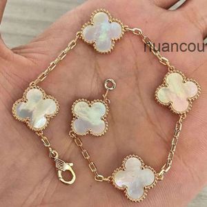 Van Clover Jewelry Cleef Bracelet Van 4four Leaf Vanly Clefly Trèfle Charm 6 Couleurs Bracelet Chaîne Or 18 Carats Agate Coquille Nacre pour Femmes Fille Bijoux De Mariage Gif