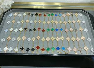 Van jewelry designer V Gold Four-leaf Clover Multiplex Bracelet Laser Diamond multi-color bracelet Holiday souvenir gift box and gift box