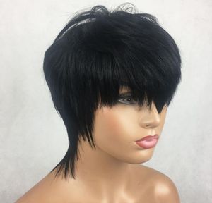 Vancehair Short Pixie Cut Straight Remy Human Heu Hair Wigs for Women 150 WESTESS Not Lace Wig2907021