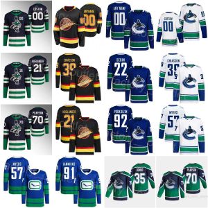 Canucks de hockey de Vancouver 57 Tyler Myers Jersey 35 Thatcher Demko 22 Daniel Sedin 21 Nils Hoglander 70 Tanner Pearson 92 Vasily Podkolzin Juh