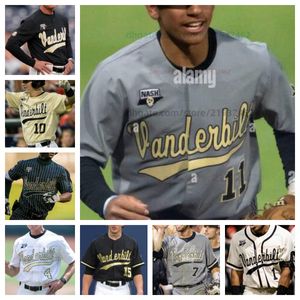 Maillot de baseball Vanderbilt tous cousus maillots personnalisés pour hommes et femmes Logan Poteet Chris Maldonado Jack Bulger Ryan Ginther Matt Ossenfort
