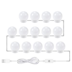 Luces de vanidad USB LED 12V Lámpara de maquillaje Luz de pared Belleza 2 6 10 14 BBS Kit para tocador Regulable continuo Espejo de vanidad de Hollywood DHQXC