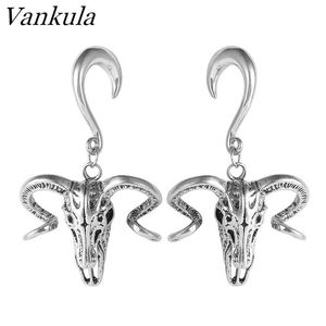 Vankula nouveauté crochets d'oreille en acier inoxydable 316L jauges d'oreille extenseur bijoux de corps bouchons de Style Cool Piercing 2PCS337x