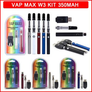 Vap Max W3 Kit 350 mah Baterías de precalentamiento Vertex VV Voltaje variable 0,5 ml 1,0 ml para vaporizador de 510 hilos Vape Pen Kit de cigarrillo electrónico