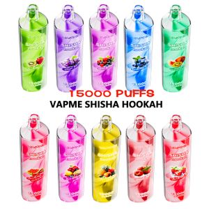 VAPME shisha narguilé 15000 Puffs 15k Vape jetable 650mAh Batterie rechargeable 25ml Pod prérempli 12 saveurs E Cigarettes vs puff jnr 12000 12k shisha vaper