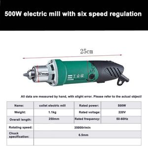 Minitaladro eléctrico de 500W de velocidad Variable, máquina pulidora de grabado, herramienta rotativa, cortador de fresado para tallado de madera, archivo de escofina, etc.