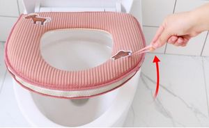 varie de couvercle de coussin de siège de toilette bain en gros zipper autocollants ensemble de toilette de coussin de toilette lavable cas tapis de tapis avec poignée matériau PU