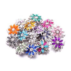 Variétés strass fleur morceau fermoir 18mm bouton pression ovale breloques en zircon en vrac pour boutons-pression bijoux à bricoler soi-même résultats fournisseurs cadeau de Noël