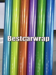 Diverses couleurs brillantes avec flux d'or Vinyl Wrap Car Wrap Film Union Luxury Vehicle Wrapping foil COUVERTURE Taille: 1.52 * 20m ( 5x67ft)