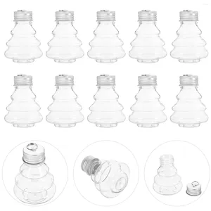 Jarrones 10 pcs bebidas de botella vacías recipiente decoración navideña botellas creativas empacación de agua jugo jarra de dulces