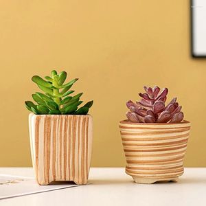 Vases 2 PCS Flowerpot Decoration Ceramic Planter Pots Cactus Succulent Ceramics for Small Succulents Office