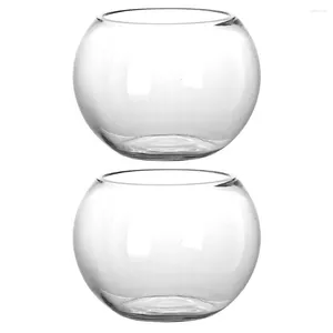 Vases 2 Pcs Micro Paysage Bouteille En Verre Terrarium Écologique Mousse Décor Succulent Petit Bureau Pots En Plastique Transparent