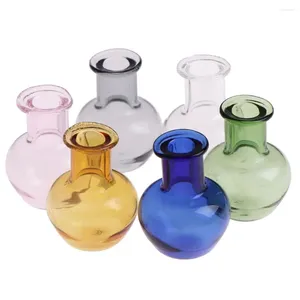 Vases 2pcs Fabriqué à la main 1:12 Colorful Doll House Decora Mini Glass Vase Vase Dollhouse Miniatures Kitchen Ornement