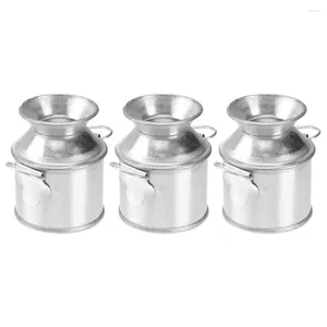 Jarrones 3 pcs cubo jarra jarra de jardinería de hojalata