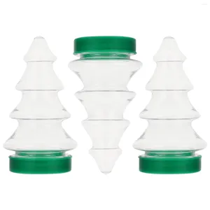 Jarrones 3 pcs botella de dulces recipientes de plástico transparente festival de diseño de árboles de árbol galletas de almacenamiento de frasco botellas de mascotas