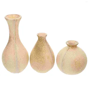 Vases 3 pièces Vase en bois fait à la main conteneur inachevé bricolage artisanat matériel pour pot de fleur