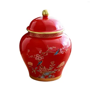 Jarrones de porcelana de estilo chino antiguo, tarro de jengibre, florero, arreglo Floral tradicional, bote de té para restaurante
