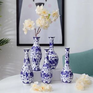 Vases Antique Vase en porcelaine bleue et blanche en céramique Accueil Décoration douce Chinois Bo Gu Stand Ornements personnalisés en gros