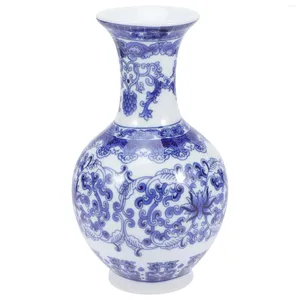 Vases Vase en porcelaine bleu et blanc Chinoiserie exquise Flower Container Ceramics Ceramics For Home Art