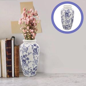 Vases Vases en porcelaine blanche bleu petite fleur en céramique conçue de salon maison Pot de maison simple décoration